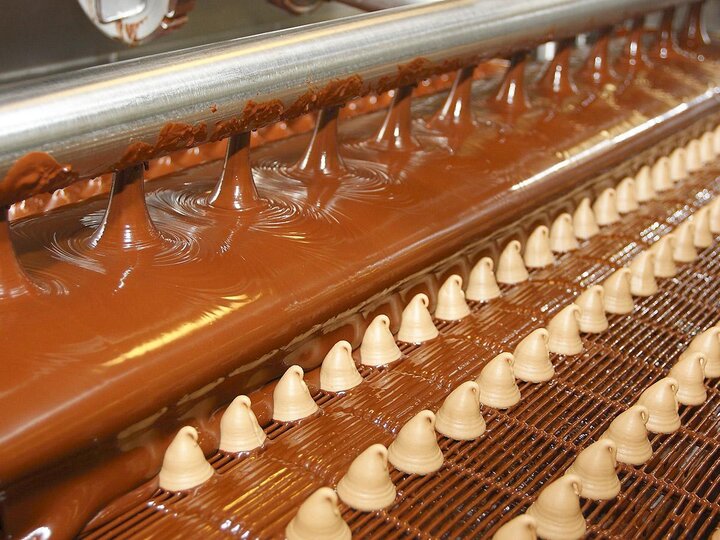 Chocolate melted for food production