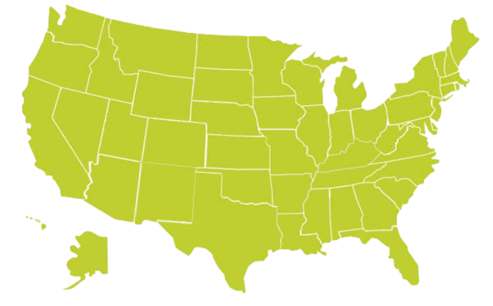 Map of US with states outlined