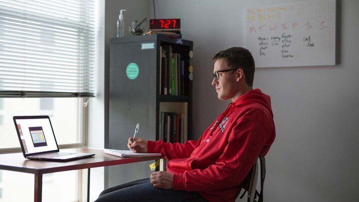 Student at desk